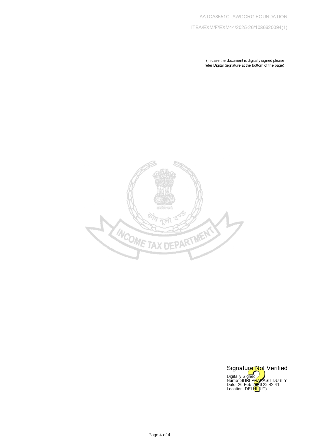 AWDORG FOUNDAATION 80G